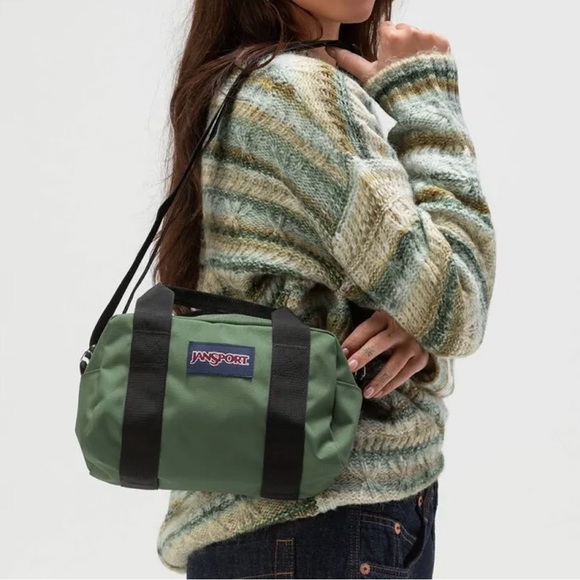 Jansport Handbags - JanSport Weekender Mini Duffel, Adjustable Strap, Zip Closure, Cargo Green